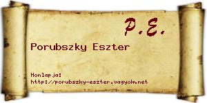 Porubszky Eszter névjegykártya