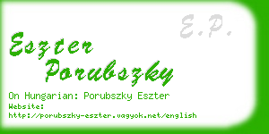 eszter porubszky business card